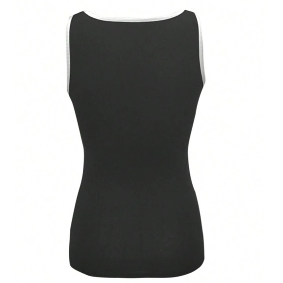 Colorblock Half Button Tank Top - Picture 3 of 4